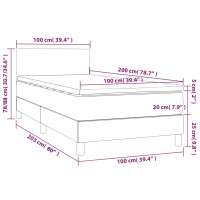 Produktbild för Ramsäng med madrass & LED taupe 100x200 cm tyg