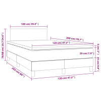 Produktbild för Ramsäng med madrass & LED taupe 120x200 cm tyg