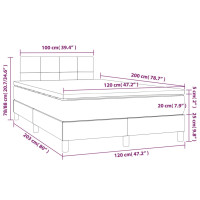 Produktbild för Ramsäng med madrass & LED taupe 120x200 cm tyg