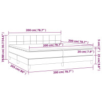 Produktbild för Ramsäng med madrass & LED taupe 200x200 cm tyg