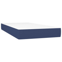 Produktbild för Ramsäng med madrass & LED blå 200x200 cm tyg