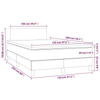 Produktbild för Ramsäng med madrass & LED grå 120x200 cm konstläder