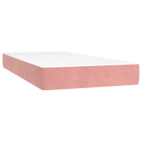 Miniatyr av produktbild för Ramsäng med madrass rosa & LED 100x200 cm sammet
