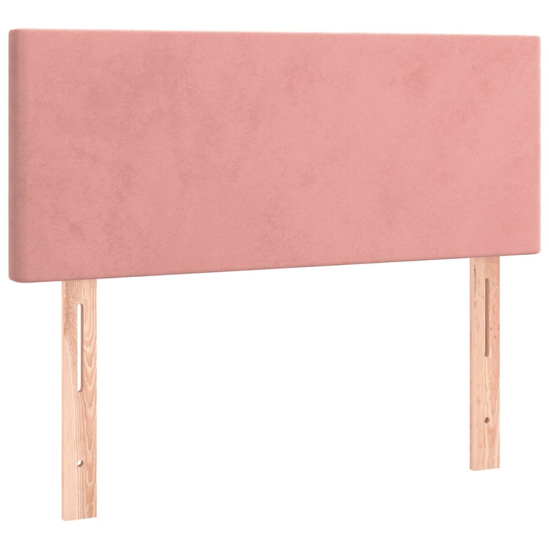 Produktbild för Ramsäng med madrass rosa & LED 100x200 cm sammet