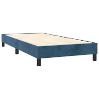 Produktbild för Ramsäng med madrass & LED mörkblå 90x200 cm sammet