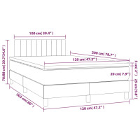 Produktbild för Ramsäng med madrass rosa & LED 120x200 cm sammet