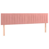 Produktbild för Ramsäng med madrass rosa & LED 160x200 cm sammet