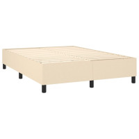 Produktbild för Ramsäng med madrass gräddvit 140x200 cm tyg