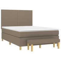 Produktbild för Ramsäng med madrass taupe 140x200 cm tyg
