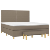 Produktbild för Ramsäng med madrass taupe 180x200 cm tyg