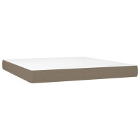 Produktbild för Ramsäng med madrass taupe 180x200 cm tyg