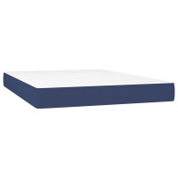 Produktbild för Ramsäng med madrass blå 140x200 cm tyg