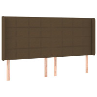 Miniatyr av produktbild för Ramsäng med madrass & LED mörkbrun 180x200 cm tyg