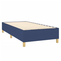 Produktbild för Ramsäng med madrass & LED blå 90x200 cm tyg