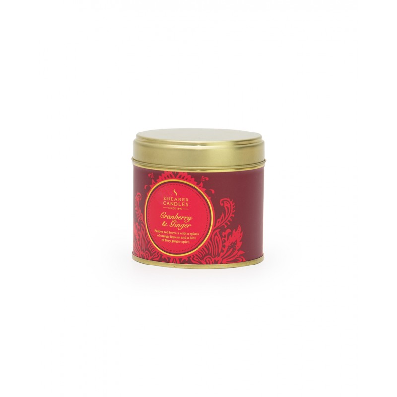 Produktbild för Shearer Candle In Large Tin Cranberry & Ginger 