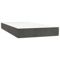 Produktbild för Ramsäng med madrass & LED mörkgrå 100x200 cm sammet