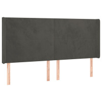 Produktbild för Ramsäng med madrass & LED mörkgrå 180x200 cm sammet