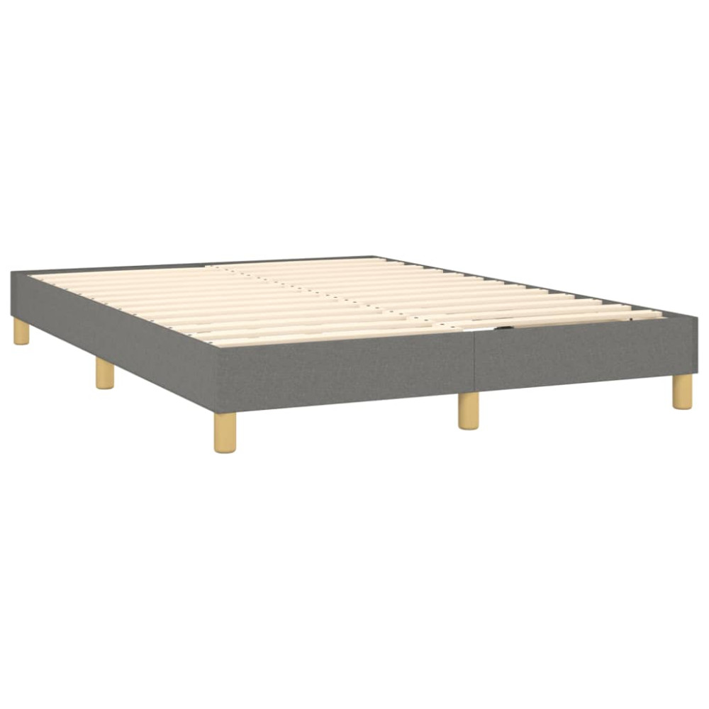 Produktbild för Ramsäng med madrass mörkgrå 140x200 cm tyg