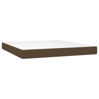 Produktbild för Ramsäng med madrass mörkbrun 180x200 cm tyg