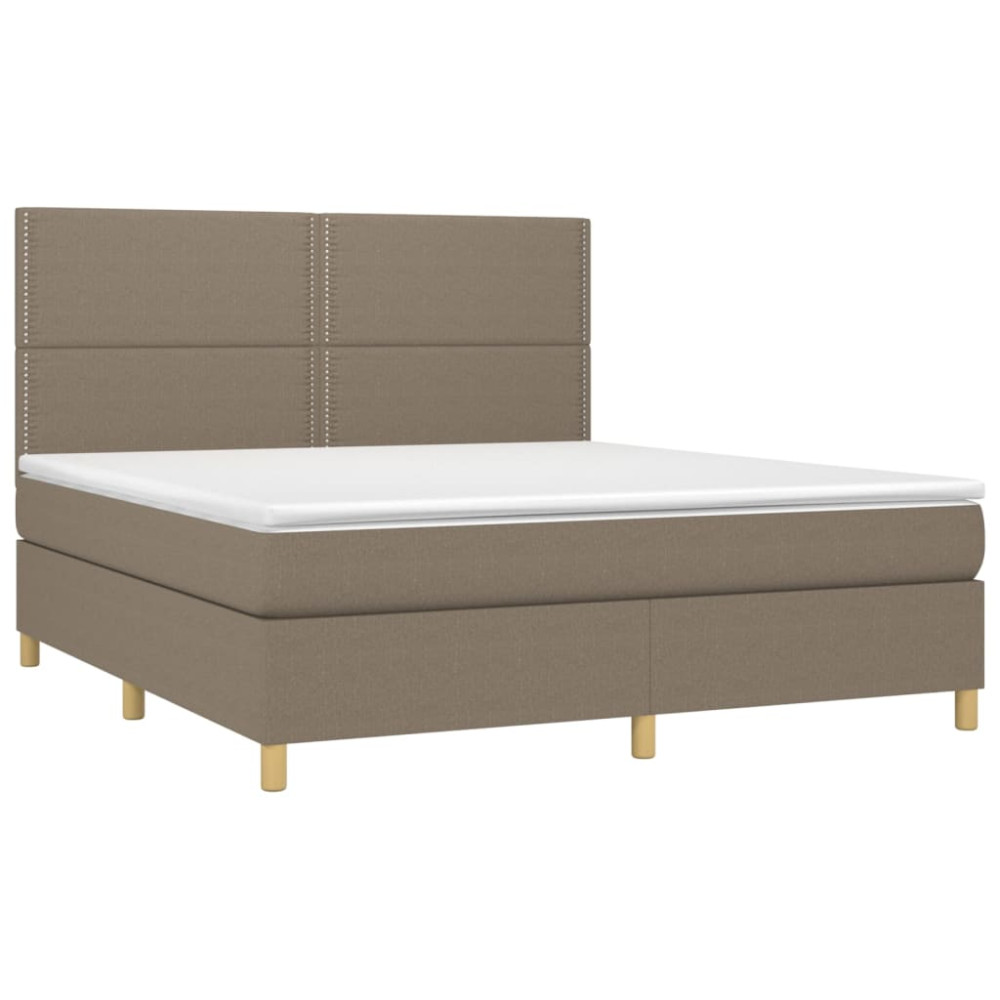 Produktbild för Ramsäng med madrass taupe 180x200 cm tyg