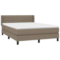 Produktbild för Ramsäng med madrass taupe 140x200 cm tyg