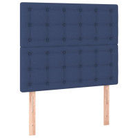 Produktbild för Ramsäng med madrass blå 80x200 cm tyg