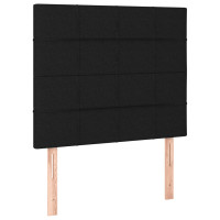 Miniatyr av produktbild för Ramsäng med madrass & LED svart 90x200 cm tyg