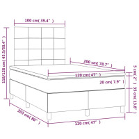Produktbild för Ramsäng med madrass & LED taupe 120x200 cm tyg