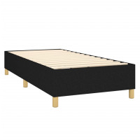 Produktbild för Ramsäng med madrass & LED svart 100x200 cm tyg