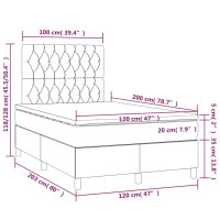 Miniatyr av produktbild för Ramsäng med madrass & LED svart 120x200 cm tyg