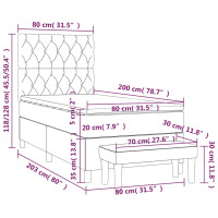 Produktbild för Ramsäng med madrass blå 80x200 cm tyg
