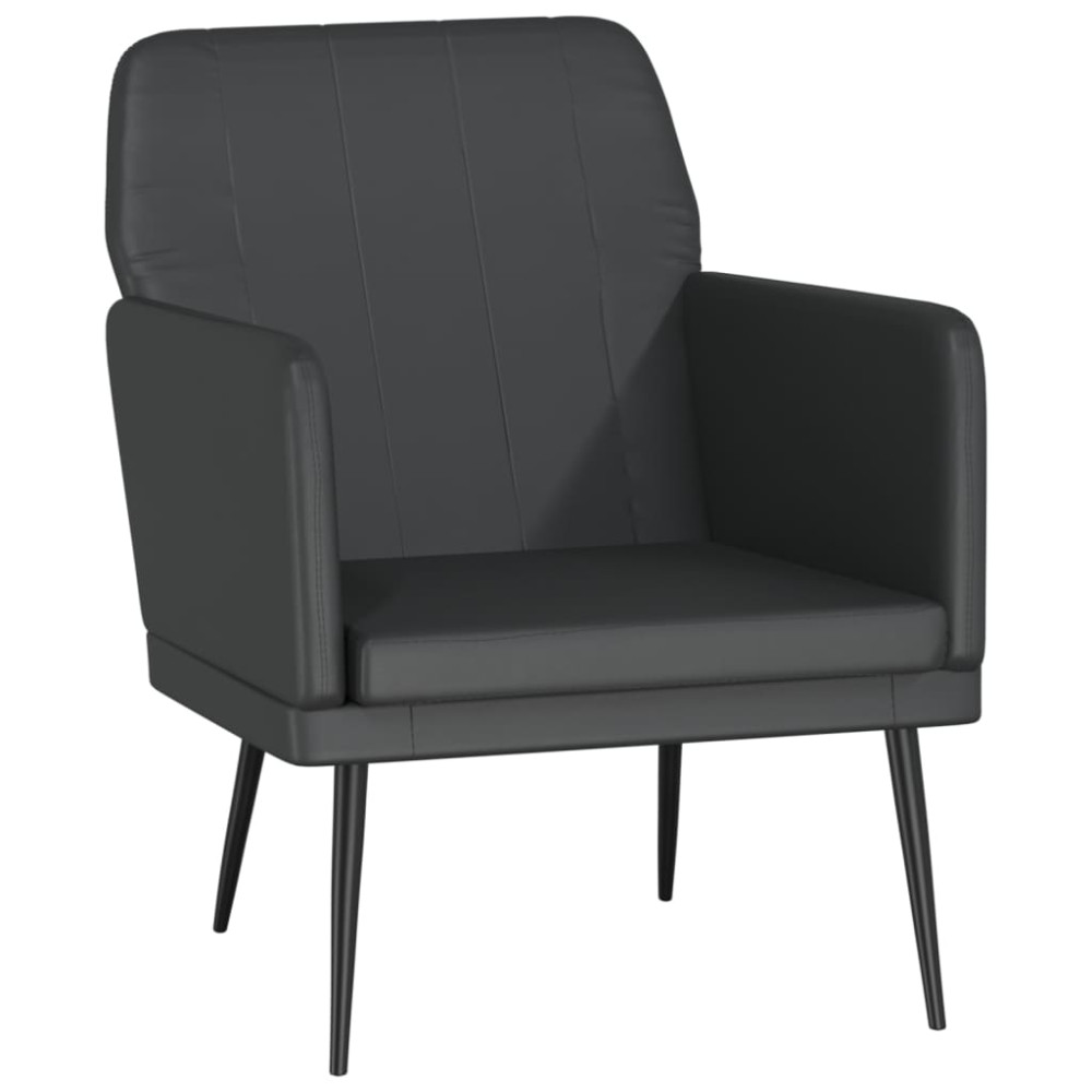Produktbild för Fåtölj svart 61x78x80 cm konstläder