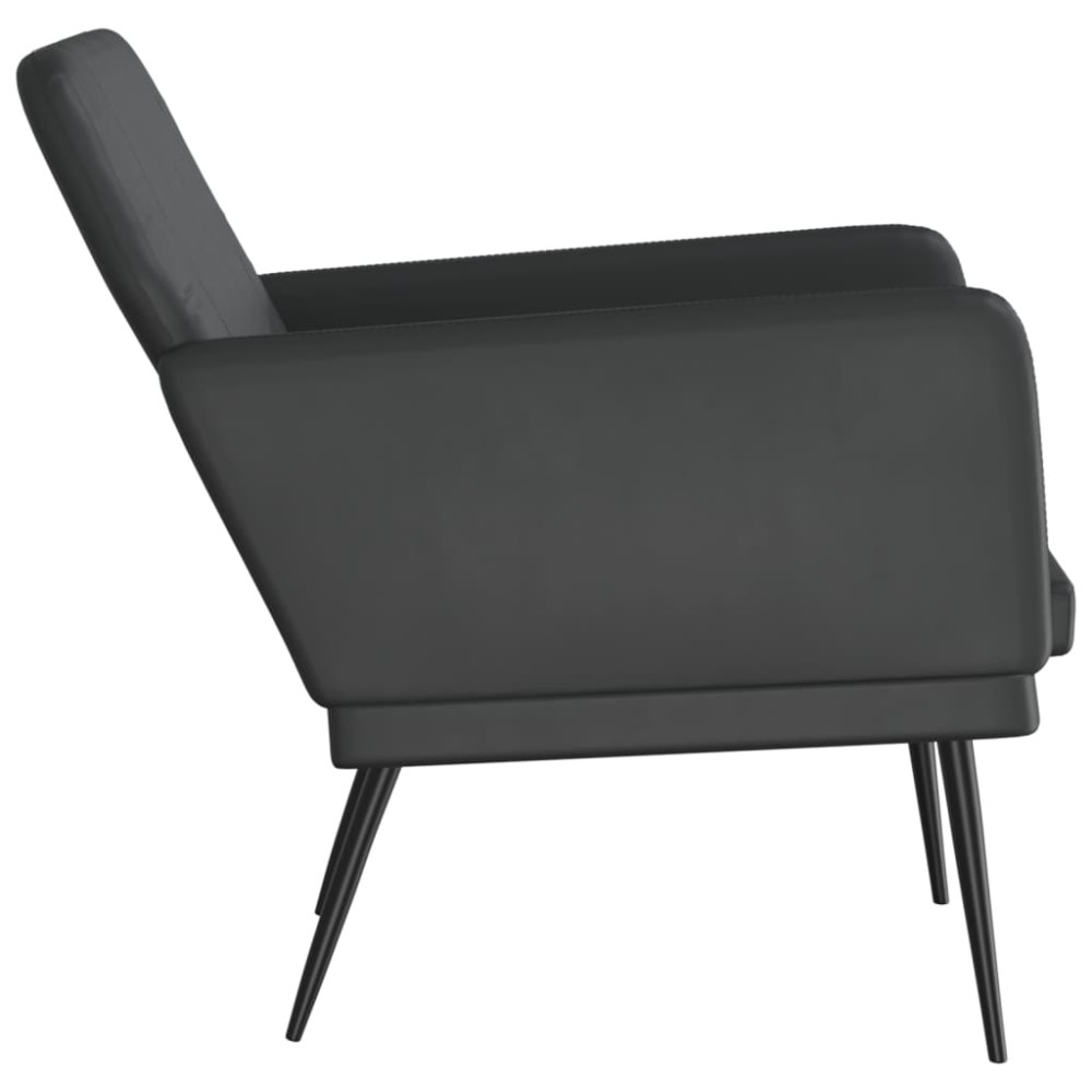 Produktbild för Fåtölj svart 61x78x80 cm konstläder
