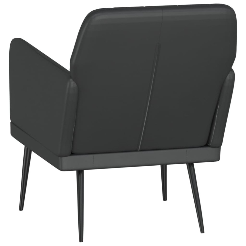 Produktbild för Fåtölj svart 61x78x80 cm konstläder