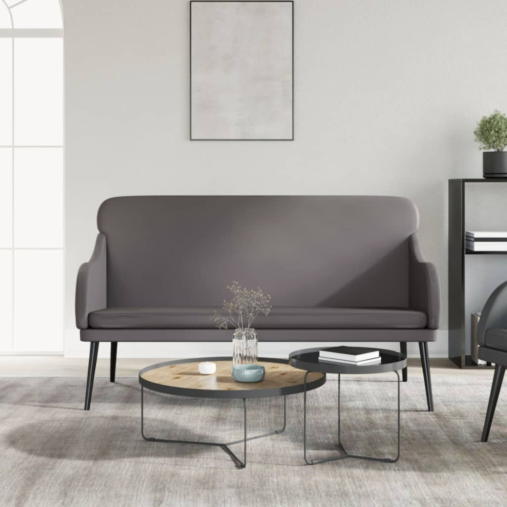 Produktbild för Bänk grå 110x76x80 cm konstläder