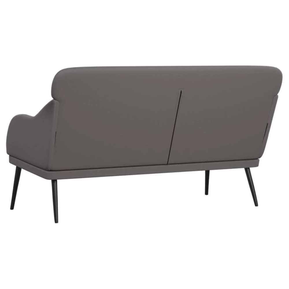 Produktbild för Bänk grå 110x76x80 cm konstläder