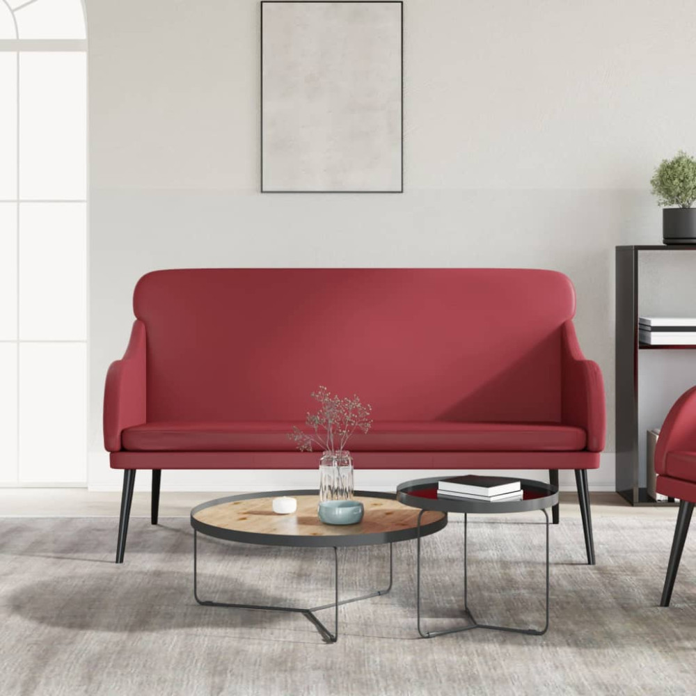 Produktbild för Bänk vinröd 110x76x80 cm konstläder