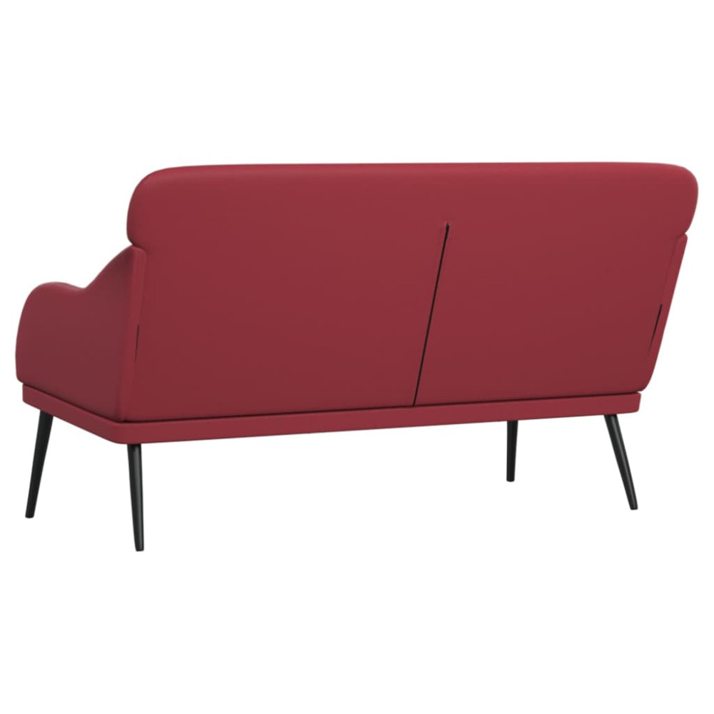 Produktbild för Bänk vinröd 110x76x80 cm konstläder