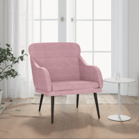 Produktbild för Fåtölj rosa 63x76x80 cm sammet