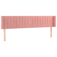 Produktbild för Sänggavel LED rosa 203x16x78/88 cm sammet