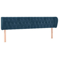 Produktbild för Sänggavel med kanter mörkblå 203x23x78/88 cm sammet