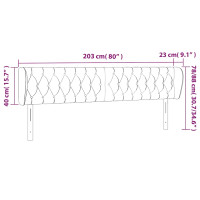 Produktbild för Sänggavel med kanter mörkblå 203x23x78/88 cm sammet