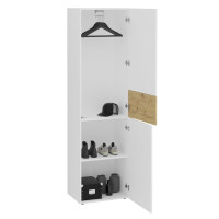 Miniatyr av produktbild för FMD Klädskåp med 2 dörrar 54,5x41,7x199,1 cm vit och ek