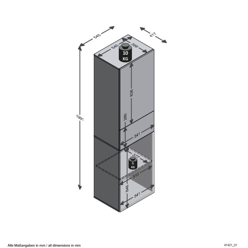 Produktbild för FMD Klädskåp med 2 dörrar 54,5x41,7x199,1 cm vit och ek