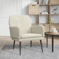 Produktbild för Loungestol gräddvit 62x79x79 cm sammet