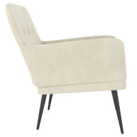 Produktbild för Loungestol gräddvit 62x79x79 cm sammet