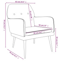 Produktbild för Loungestol gräddvit 62x79x79 cm sammet