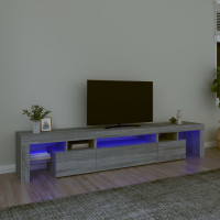Produktbild för TV-bänk med LED-belysning grå sonoma 215x36,5x40 cm