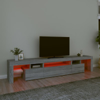 Produktbild för TV-bänk med LED-belysning grå sonoma 215x36,5x40 cm