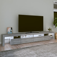 Produktbild för TV-bänk med LED-belysning grå sonoma 260x36,5x40 cm